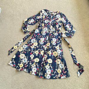 Talbots 100% Cotton Floral Midi Dress Full Skirt Very Pretty NWOT US8 - G584